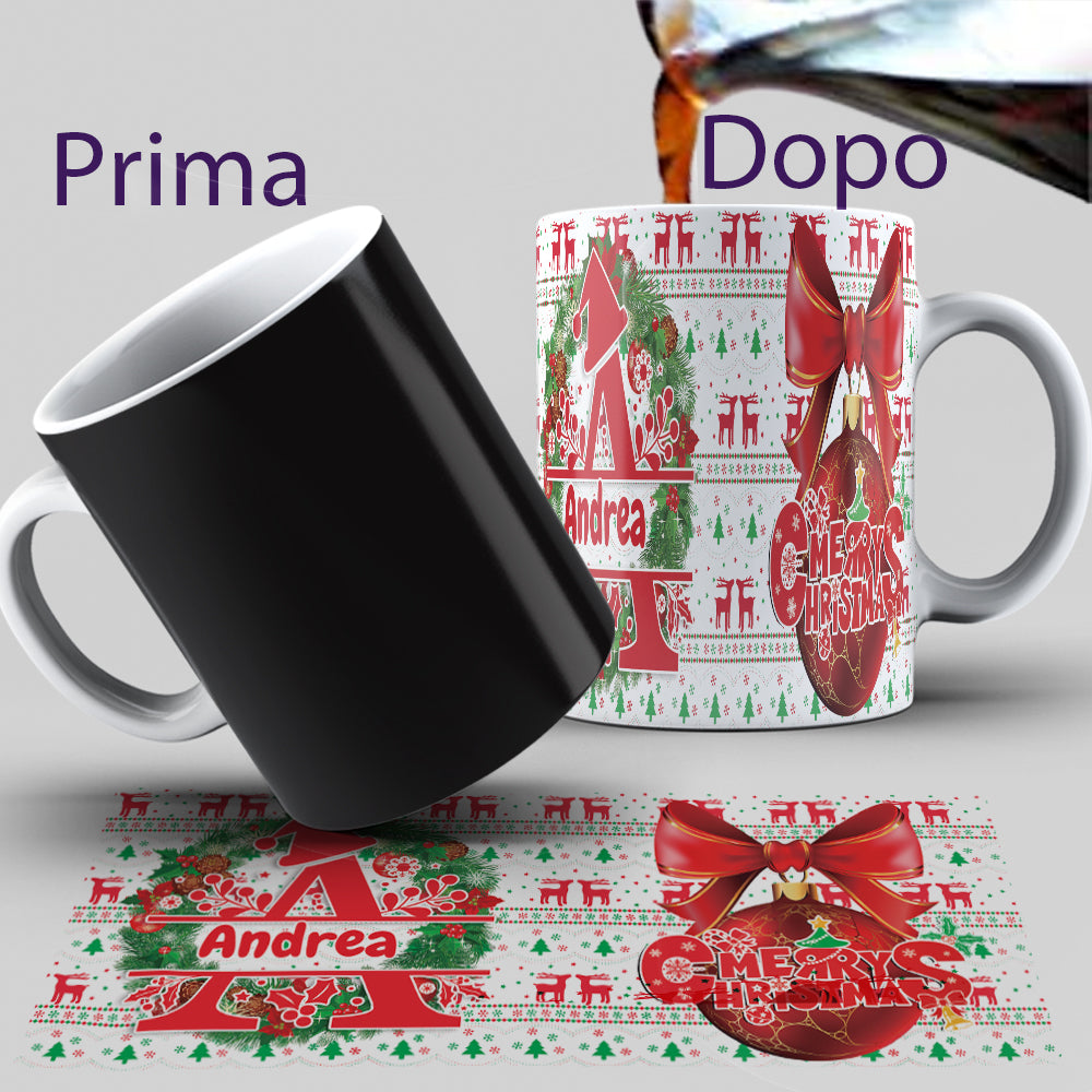 TAZZA NATALE PERSONALIZZATA CON NOME ED INIZIALE – Customprintshopping