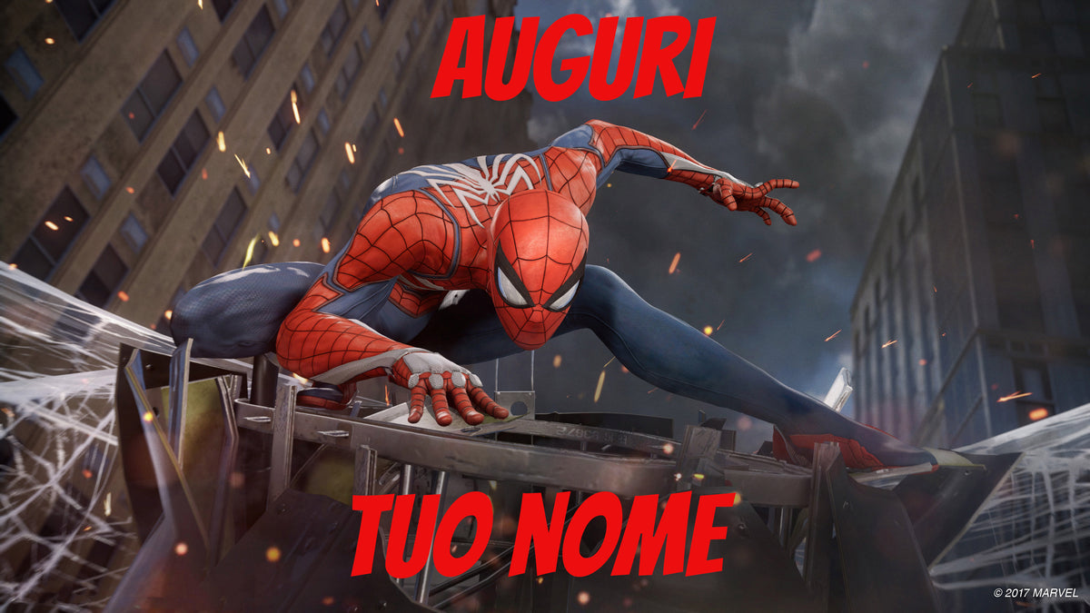 POSTER SFONDO SPIDERMAN PERSONALIZZATO CON IL TUO NOME MOD.2 –  Customprintshopping