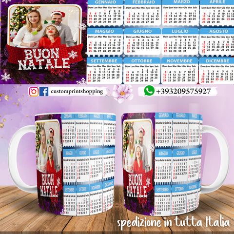 TAZZA CALENDARIO 2025 PERSONALIZZATA CON FOTO MOD.05