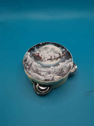 TAMBURO PERSONALIZZATO A TEMA BABBO NATALE SLITTA