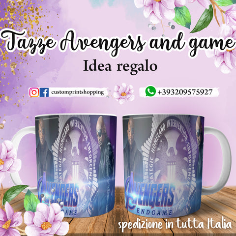 TAZZA AVENGERS END GAME PERSONALIZZABILE MOD. 12