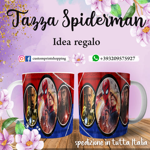 TAZZA SPIDERMAN PERSONALIZZABILE CON NOME MOD.12