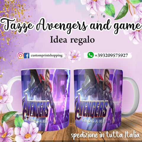 TAZZA AVENGERS END GAME PERSONALIZZABILE MOD. 13