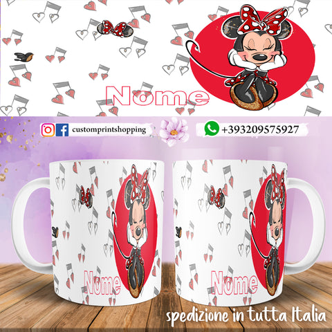 TAZZA MICKEY MINNIE PERSONALIZZATA CON NOME MOD.13