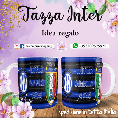 TAZZA INTER CAMPIONE D'ITALIA PERSONALIZZATA CON NOME MOD1