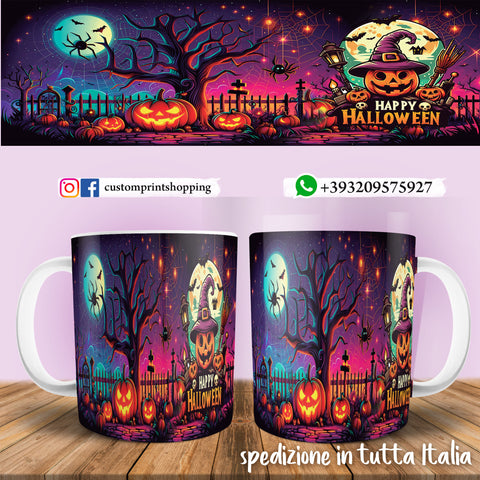 TAZZA  HALLOWEEN CARICATURA MOD.1 PERSONALIZZABILE CON NOME