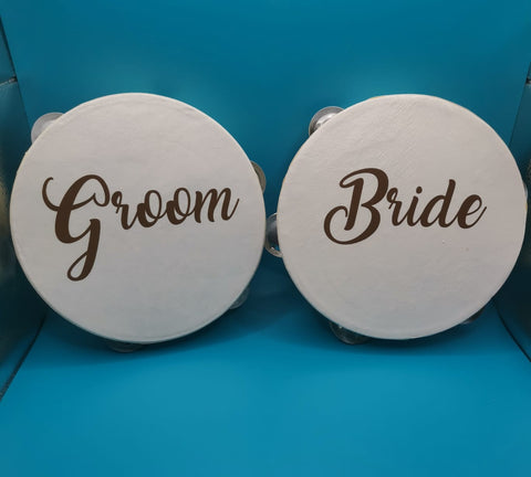 2 TAMBURI BRIDE & GROOM PERSONALIZZATO