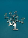Numeri con corona  applicazioni per bomboniere o scatole regalo 3 cm