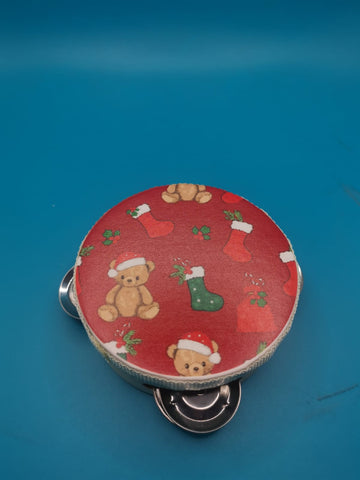 TAMBURO PERSONALIZZATO A TEMA  NATALE ORSACCHIOTTO