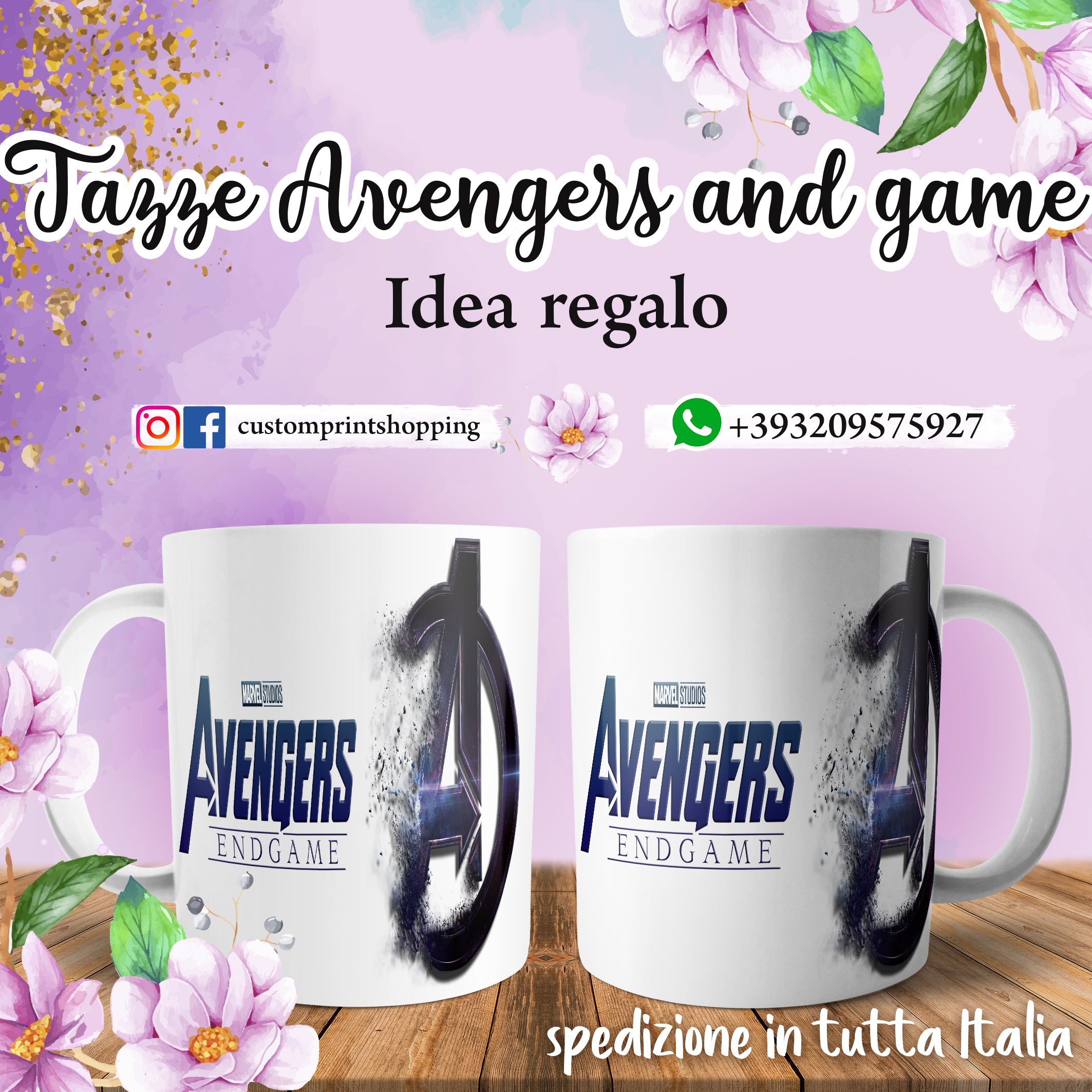 TAZZA AVENGERS END GAME PERSONALIZZABILE MOD.22 – Customprintshopping