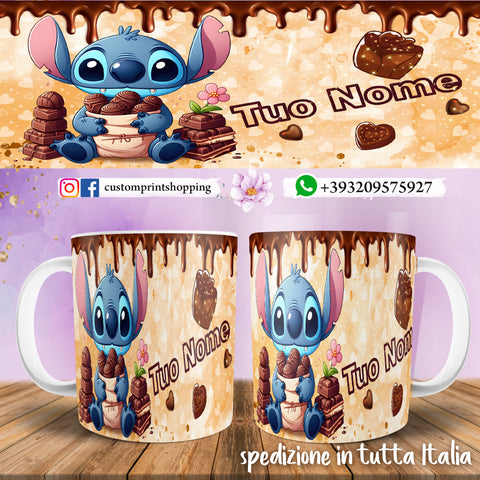 TAZZA STITCH IN LOVE PERSONALIZZATA CON NOME MOD.29