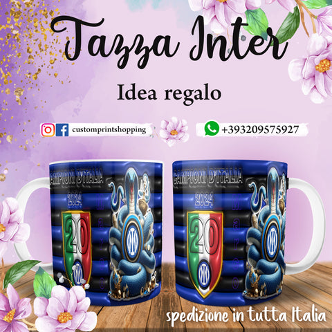 TAZZA INTER CAMPIONE D'ITALIA PERSONALIZZATA CON NOME MOD2