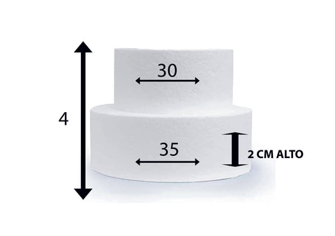 SET 2 BASI IN POLISTIROLO 30 - 35  CM  ALTI 2 CM A FORMA TONDA