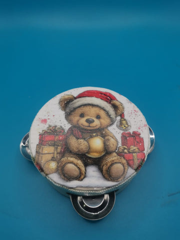 TAMBURO PERSONALIZZATO A TEMA ORSACCHIOTTO NATALE