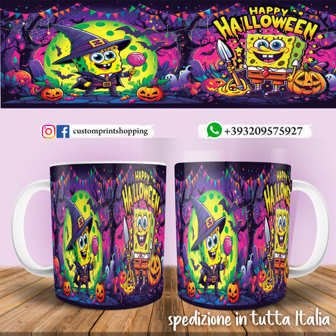 TAZZA  HALLOWEEN CARICATURA MOD.3PERSONALIZZABILE CON NOME