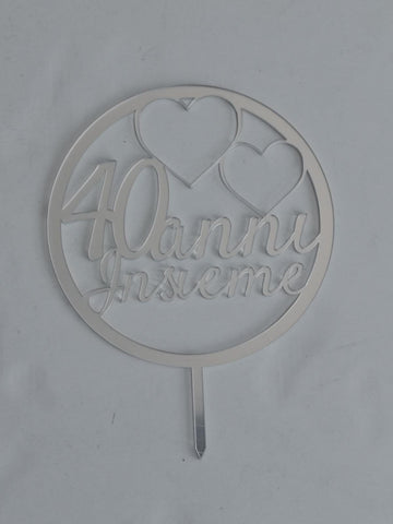 CAKE TOPPER 40 ANNI INSIEME