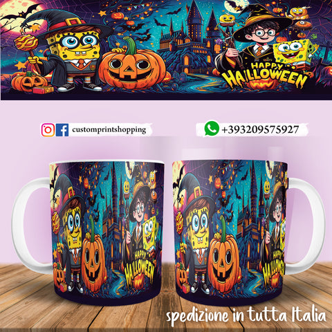 TAZZA  HALLOWEEN CARICATURA MOD.4 PERSONALIZZABILE CON NOME
