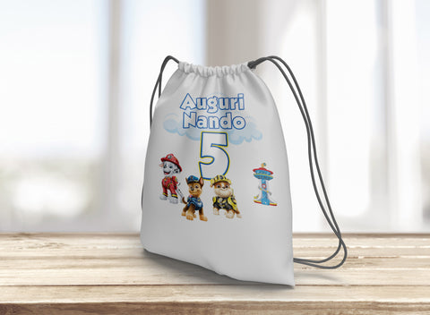 ZAINETTO PAW PATROL COMPLEANNO PERSONALIZZATO MOD.4