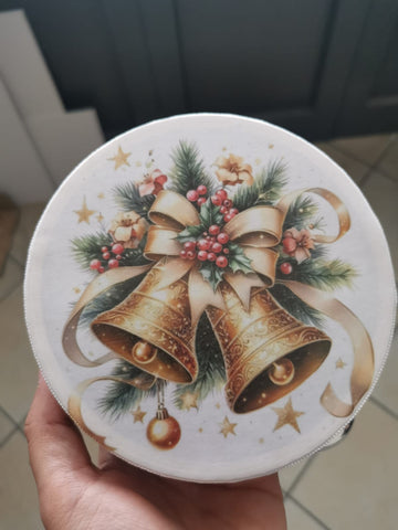 TAMBURO PERSONALIZZATO A TEMA NATALE CAMPANELLE