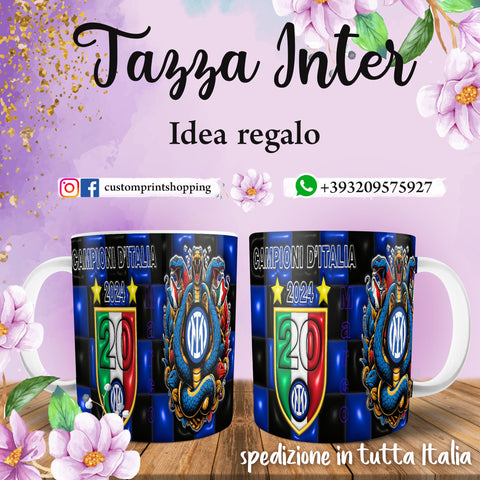 TAZZA INTER CAMPIONE D'ITALIA PERSONALIZZATA CON NOME MOD4