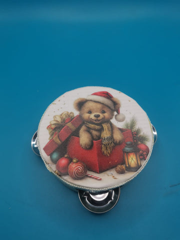 TAMBURO PERSONALIZZATO A TEMA ORSETTO NATALIZIO