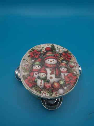 TAMBURO PERSONALIZZATO A TEMA PUPAZZO NATALE