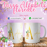 Tazza Alfabeto Floreale Con Iniziale e Nome