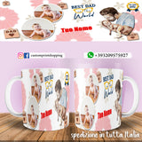 TAZZA BEST DAD IN THE WORLD PERSONALIZZATA CON FOTO E NOME