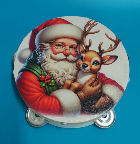 TAMBURO PERSONALIZZATO A TEMA BABBO NATALE