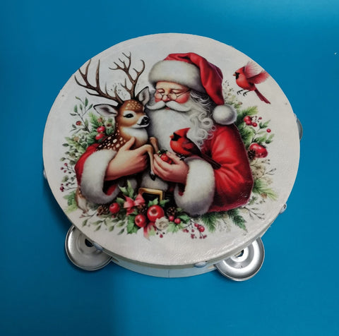 TAMBURO PERSONALIZZATO A TEMA BABBO NATALE