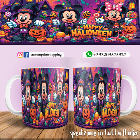 TAZZA  HALLOWEEN CARICATURA DISNEY PERSONALIZZABILE CON NOME