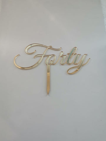 Cake topper Forty in acrilico