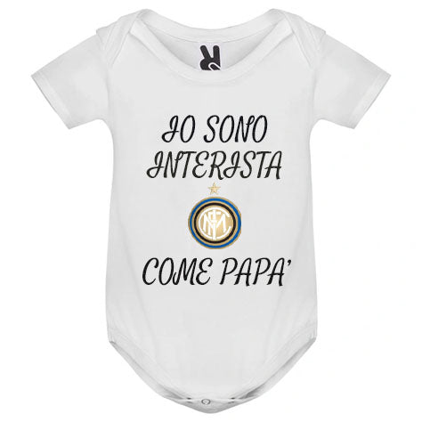 Body Neonato  Sono Interista come Papà Personalizzato
