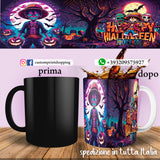 TAZZA  HALLOWEEN CARICATURA LUFFY 2 PERSONALIZZABILE CON NOME