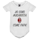 Body Neonato  Sono Milanista come Papà Personalizzato