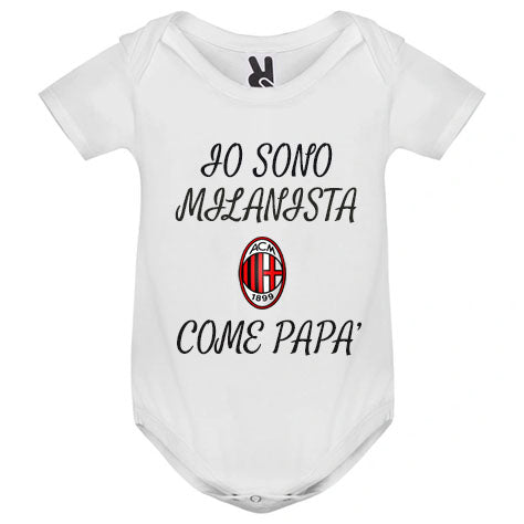 Body Neonato  Sono Milanista come Papà Personalizzato