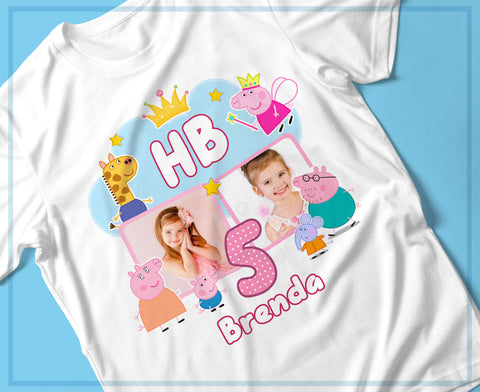 T-SHIRT COMPLEANNO PEPPA PIG PERSONALIZZATE MOD.10