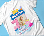 T-SHIRT COMPLEANNO PEPPA PIG PERSONALIZZATE MOD.5