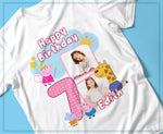 T-SHIRT COMPLEANNO PEPPA PIG PERSONALIZZATE MOD.7