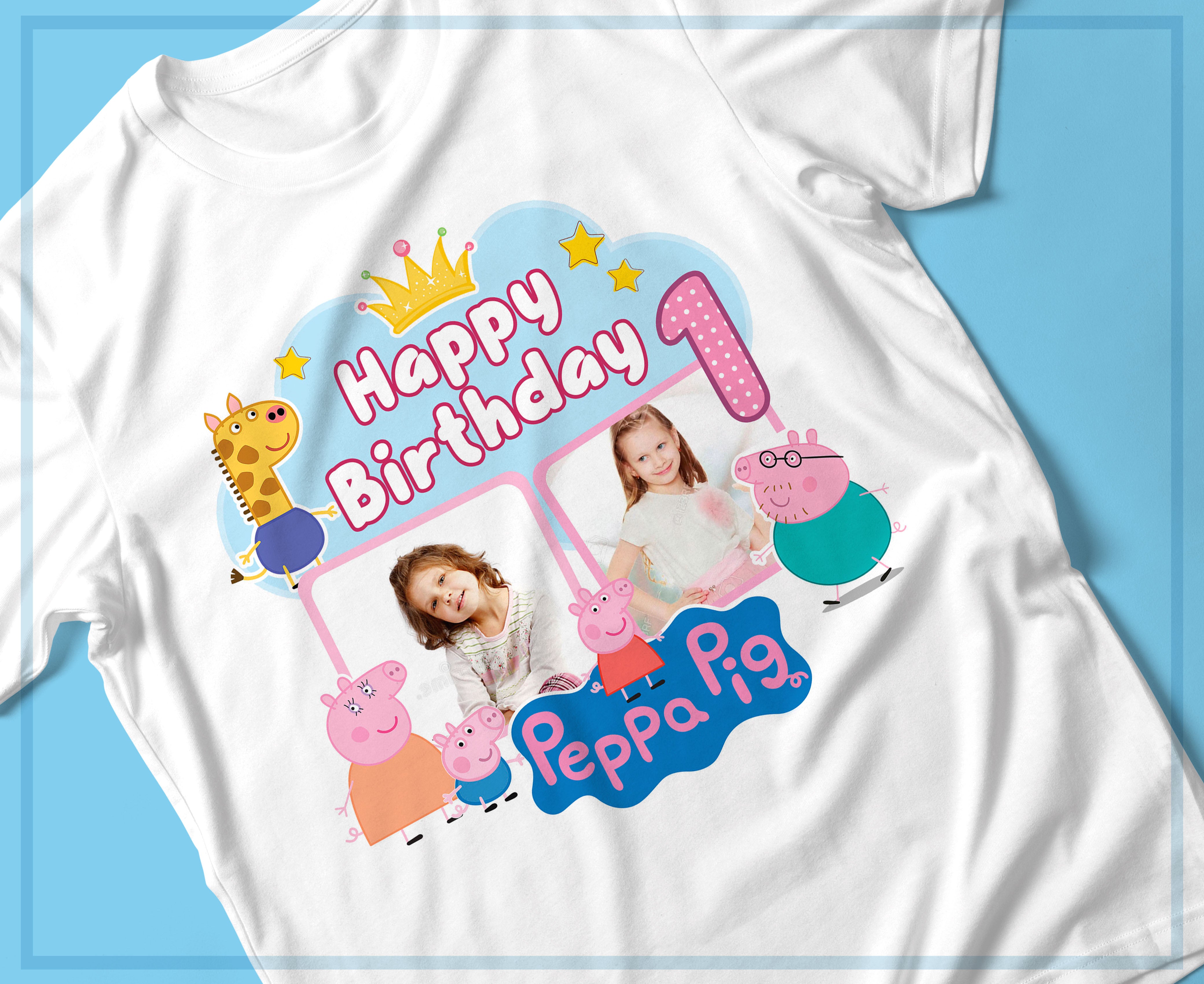 T-SHIRT COMPLEANNO PEPPA PIG PERSONALIZZATE MOD.8