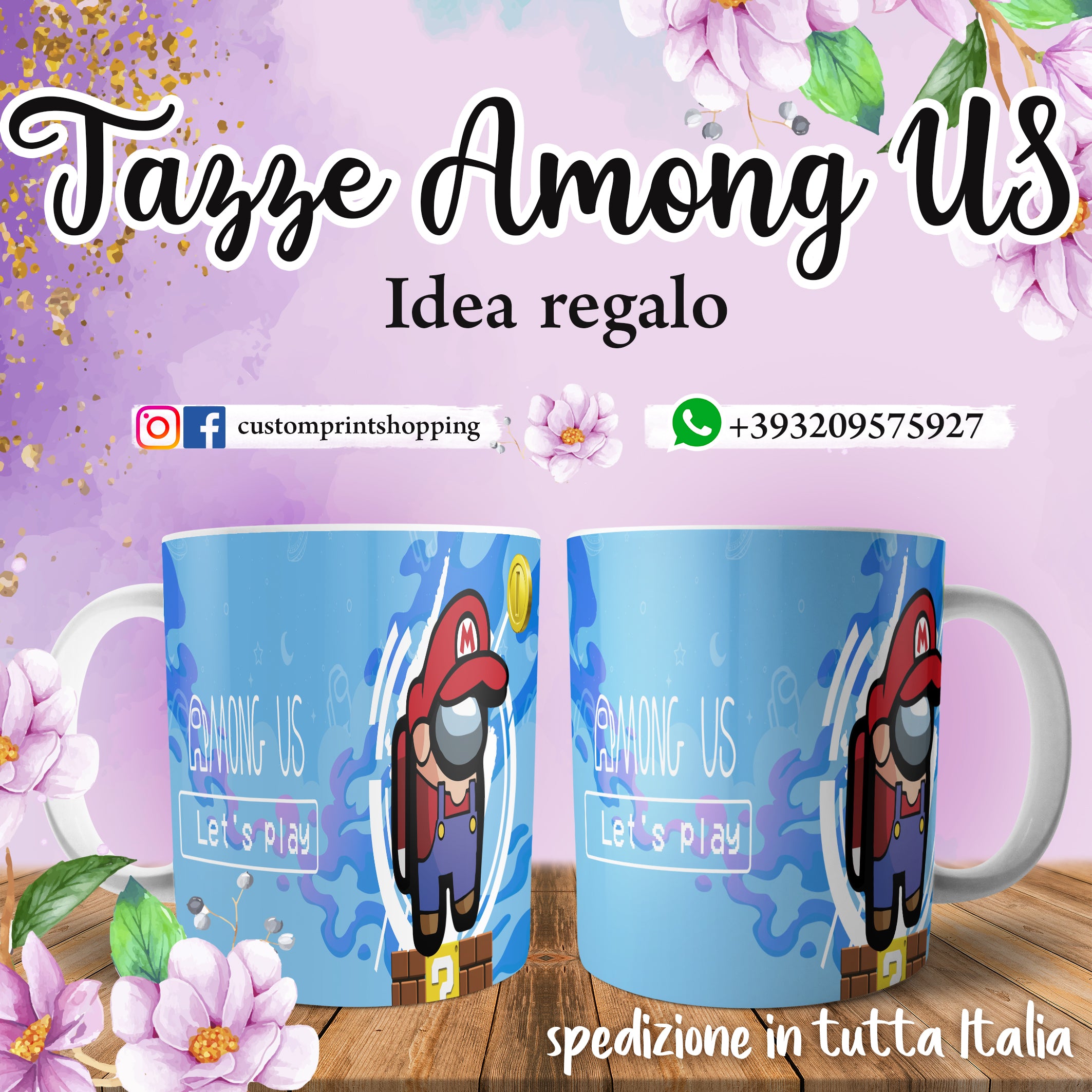 TAZZA AMONG US PERSONALIZZABILE CON IL TUO NOME MOD. (R