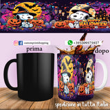 TAZZA  HALLOWEEN CARICATURA SNOOPY PERSONALIZZABILE CON NOME