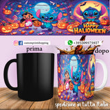 TAZZA  HALLOWEEN CARICATURA STITCH PERSONALIZZABILE CON NOME
