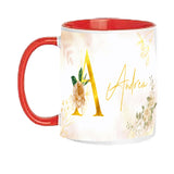 Tazza Alfabeto Floreale Con Iniziale e Nome