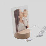 Lampada con Base LED LEGNO con Plexy   Personalizzata con foto