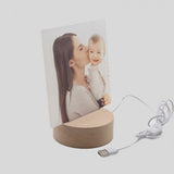Lampada con Base LED LEGNO con Plexy   Personalizzata con foto