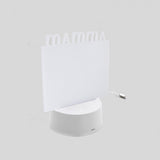 Lampada con Base LED con Plexy  Multicolor Mamma Personalizzata con foto &/o testo