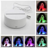 Lampada con Base LED con Plexy  Multicolor forma tonda Personalizzata con foto