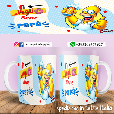 TAZZA PAPA' HOMER SIMPSON PERSONALIZZATA MOD.1