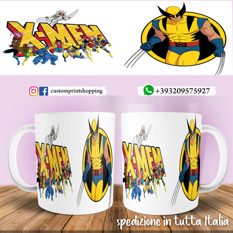 TAZZA MARVEL XMEN  PERSONALIZZABILE CON IL TUO NOME MOD.1